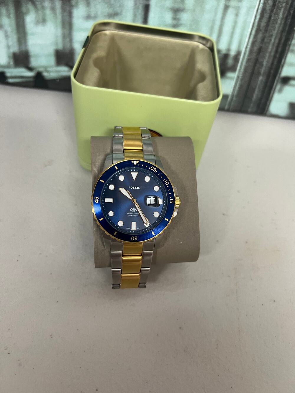 Fossil FS6034 Blue Dive Two-Tone Steel Sport Quartz Men's Watch